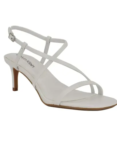 Женские Ishaya Strappy Low Stiletto Сандалии-Белые 