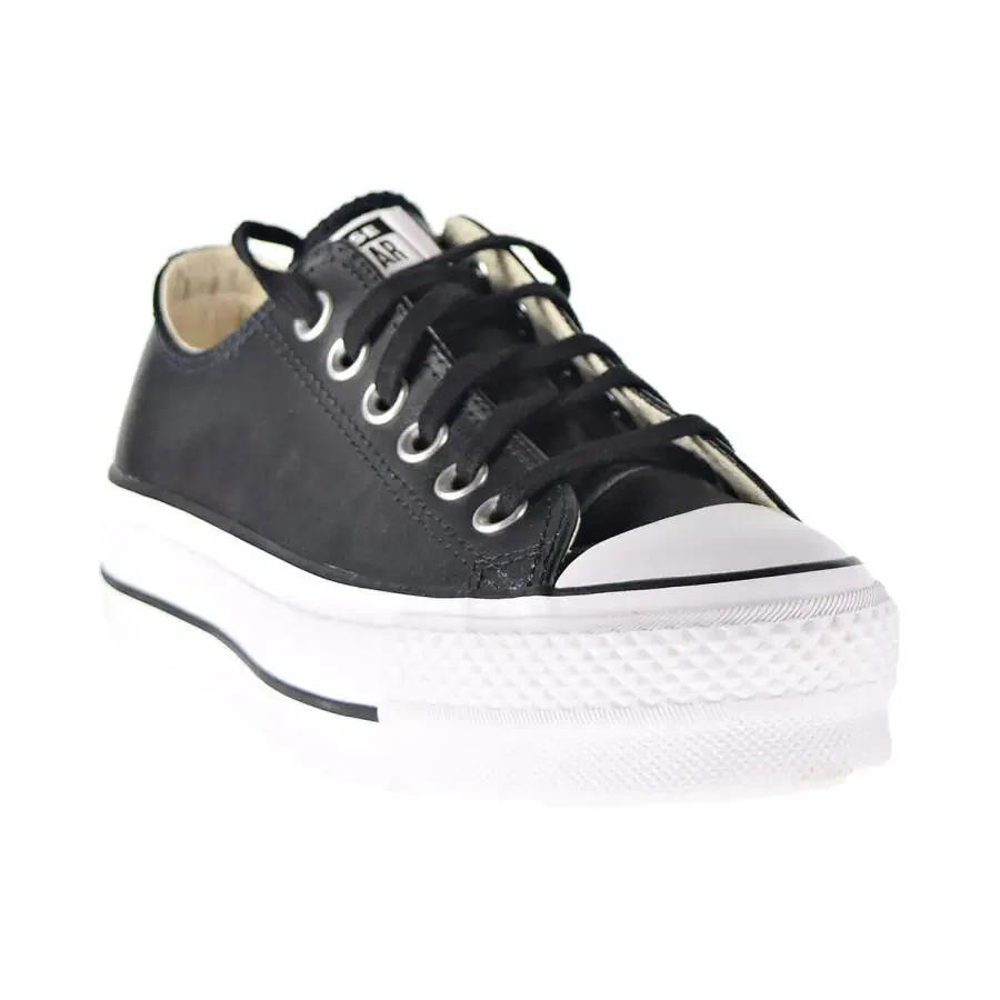 Женские кеды Converse Chuck Taylor All Star Platform Leather Low Top, Черные 561681c - 2