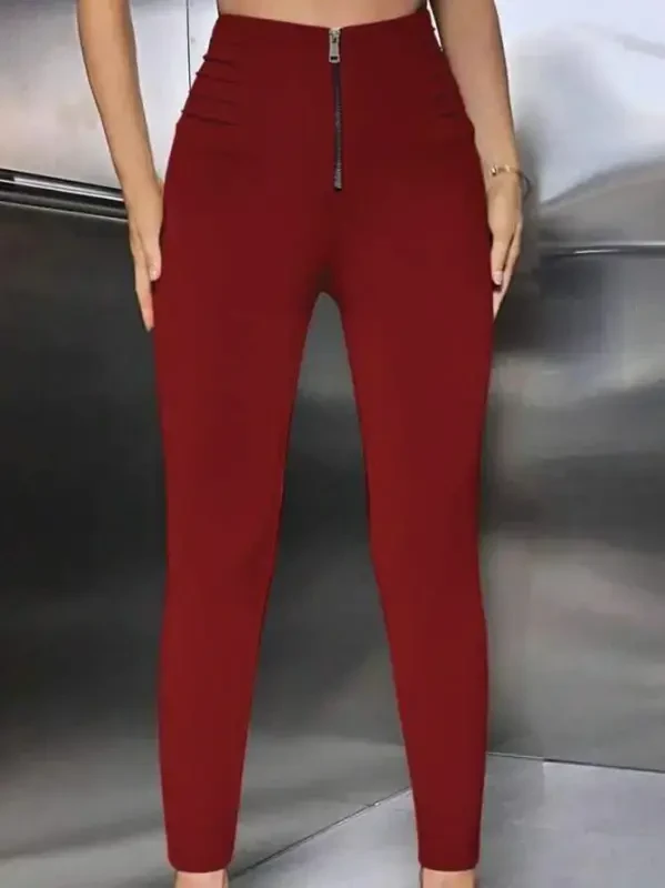 Женские леггинсы для дайвинга с высокой талией, передней молнией и рубчатой отделкой. - 3