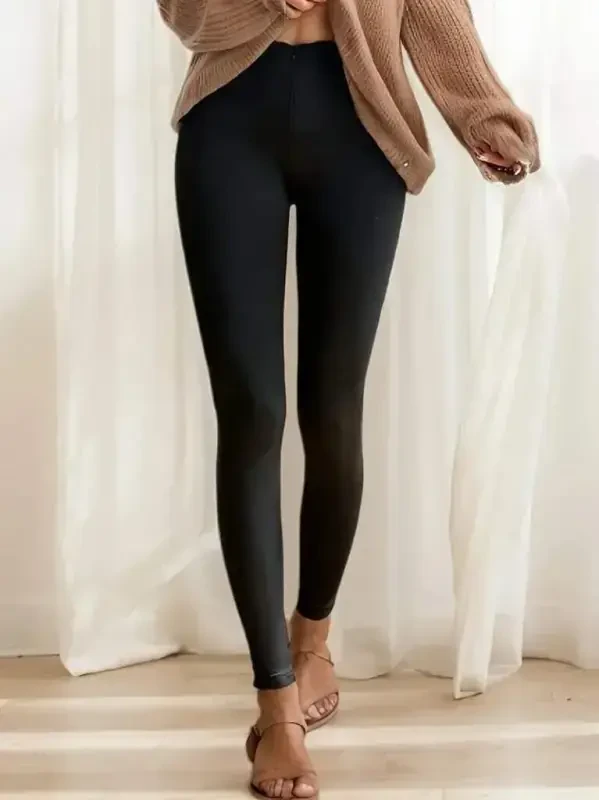 Женские леггинсы из дайвинга с высокой талией и молнией спереди - 3