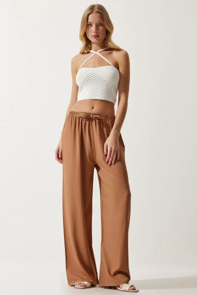 Женские летние вискозные палаццо брюки EN00610 - 3