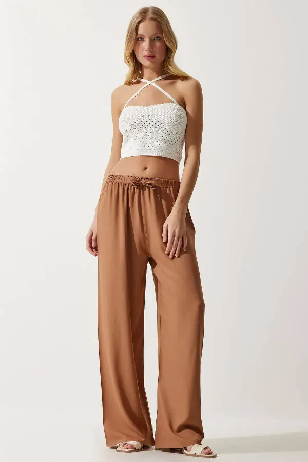 Женские летние вискозные палаццо брюки EN00610 - 3