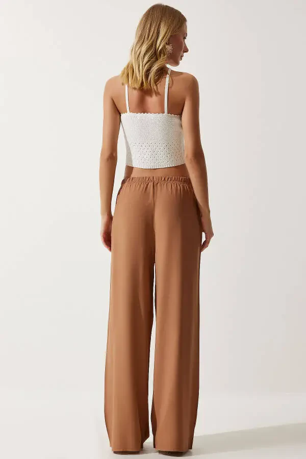 Женские летние вискозные палаццо брюки EN00610 - 6