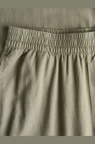 Женские льняные брюки - Poppy-Dusty Olive - 7