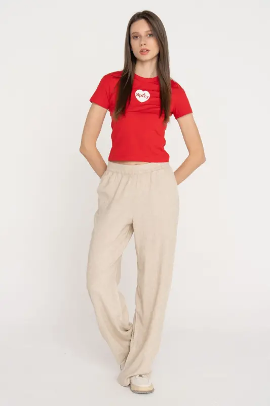 Женские льняные брюки - Poppy-Feather Gray - JACK & JONES