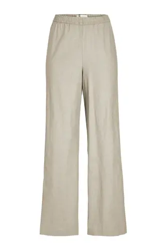 Женские льняные брюки - Poppy-Feather Gray - 5