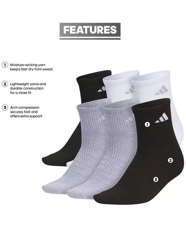 Женские носки Superlite 3.0 Quarter Socks-Black/White (6 пар). - 6