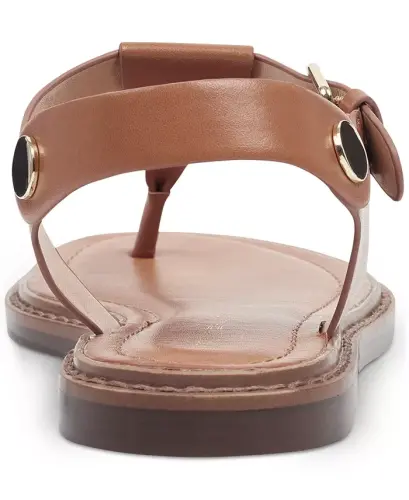 Женские сандалии-шлёпанцы Bennia Thong Flat — коньячный цвет - 3