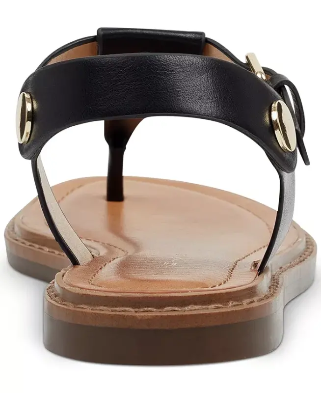 Женские сандалии-шлёпанцы Bennia Thong Flat Sandals-Black - 3