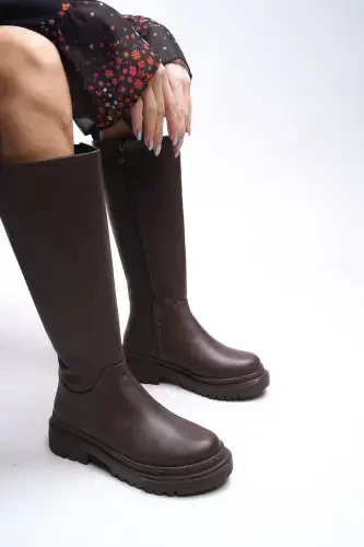 Женские сапоги 0012360 Коричневая кожа-Коричневая кожа - 1