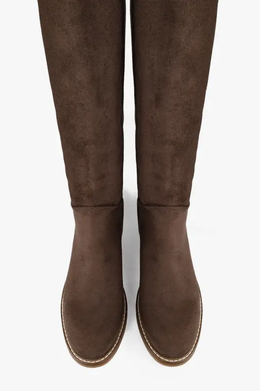 Женские сапоги-жокейки Mori Coffee Suede, коричневые замшевые - коричневые - 3