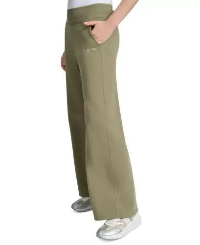 Женские широкие брюки с заклепками и логотипом - Utility Green - 3