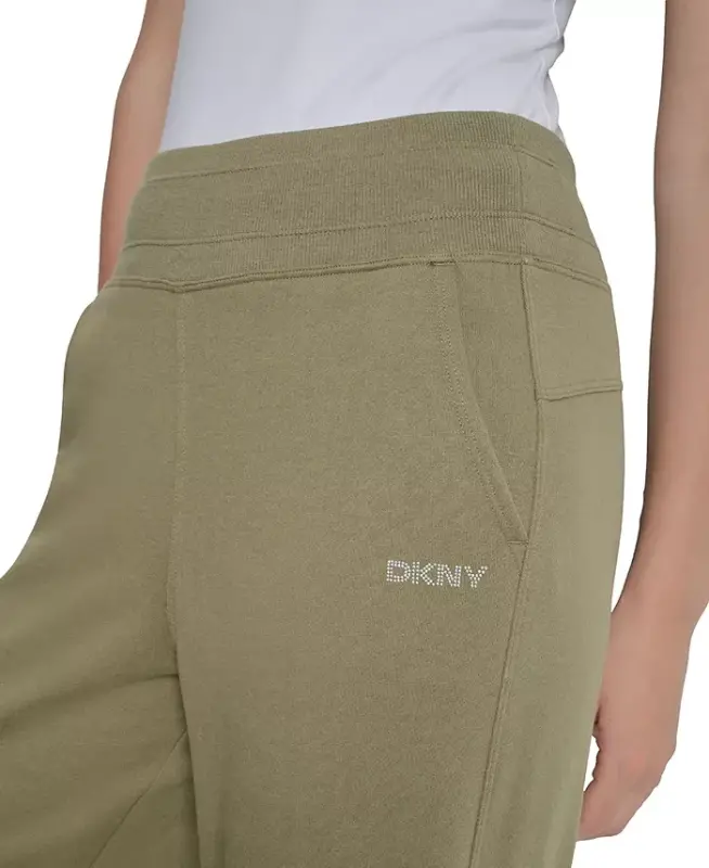 Женские широкие брюки с заклепками и логотипом - Utility Green - 6