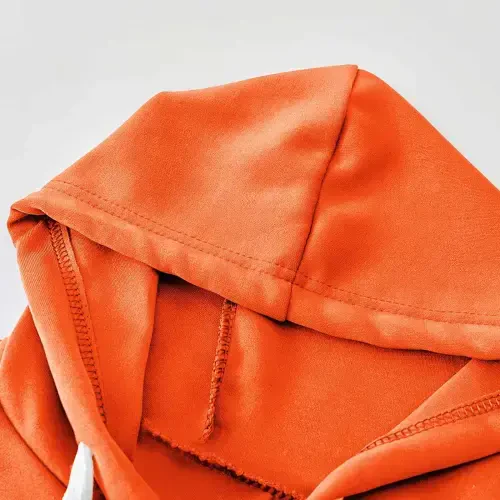 Женские спортивные костюмы из 2 предметов, с капюшоном на молнии и джоггерами, спортивный костюм, размер S, оранжевый - FAKKDUK (1)
