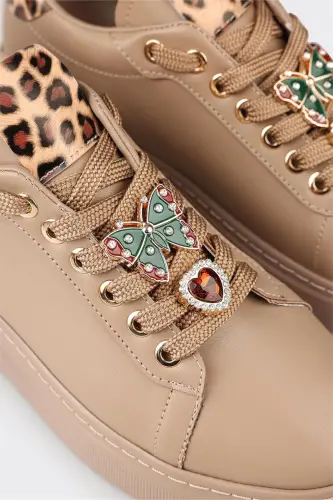 Женские спортивные кроссовки бежевого цвета-бежевый - ELLE SHOES (1)