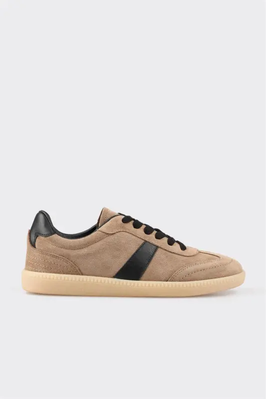 Женские спортивные туфли из нубука — бежевый - 2