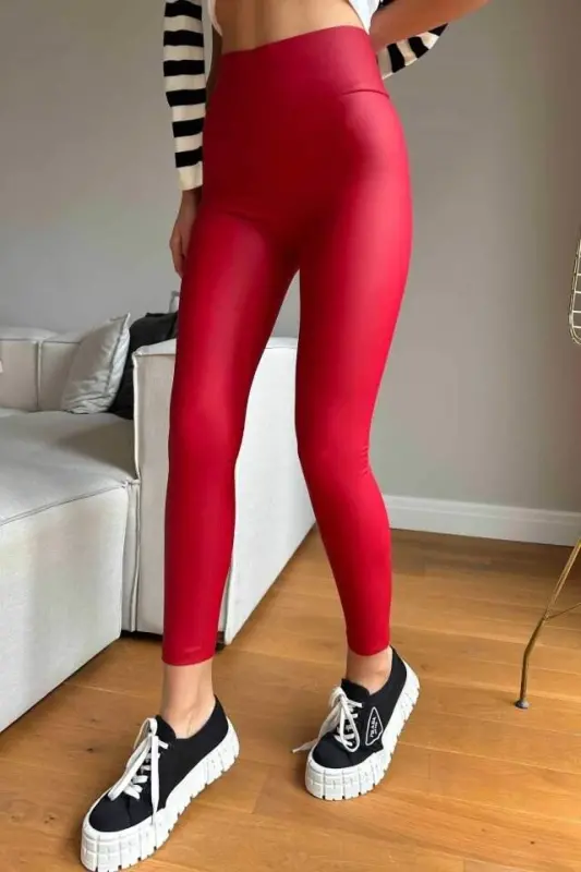 Женские теплые утягивающие леггинсы с высокой посадкой по акции - 11