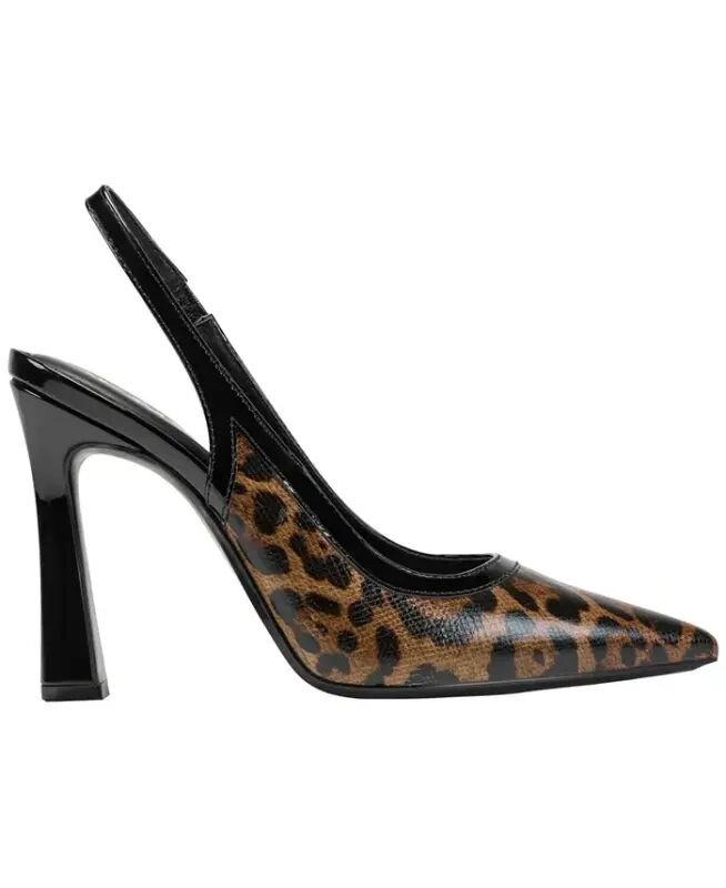 Женские туфли-слингбэки Cinette с острым носком — натуральный многоцветный леопард - 2