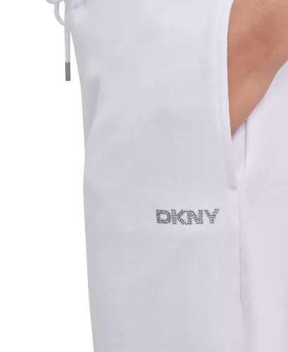 Женские укороченные брюки с логотипом и заклепками - 7