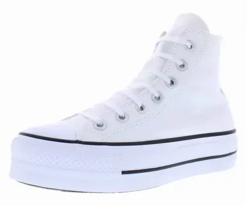 Женские высокие кроссовки на платформе Converse Chuck Taylor All Star Lift Цвет: Бело-черный Размер: 10 - 1