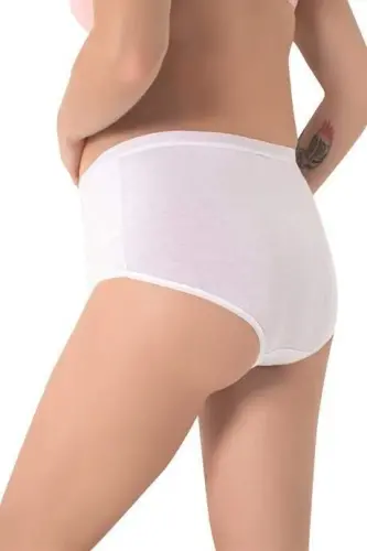 Женские хлопковые эластичные трусы Angelino Lingerie с высокой талией белого цвета для беременных и после родов в упаковке из 2 штук - 5