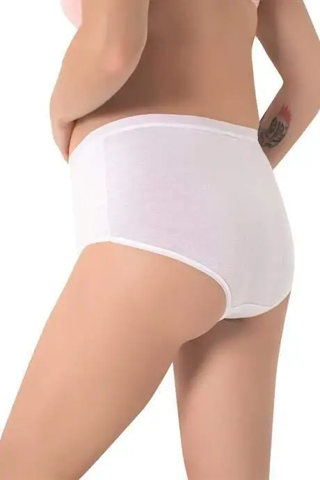 Женские хлопковые эластичные трусы Angelino Lingerie с высокой талией белого цвета для беременных и после родов в упаковке из 2 штук - 5