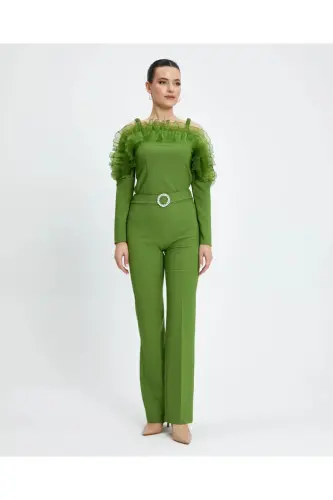 Женские зелёные брюки Serpil 39568 - SERPİL (1)