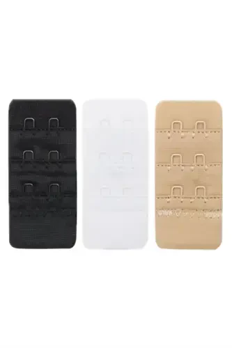 Женский бюстгальтер, удлинитель, 2 крючка, застежка, белый, черный, телесный, 3 шт. в упаковке - 1