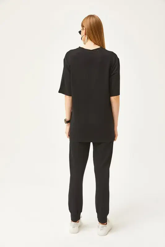 Женский черный комплект с кристаллами TKM-1900 - 5