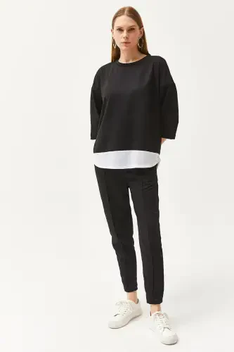 Женский Черный Комплект С Отделкой TKM-19000274-Siy - 3