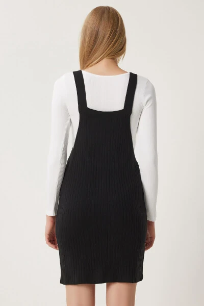 Женский черный вельветовый комбинезон с широкими карманами CI00112 - 6