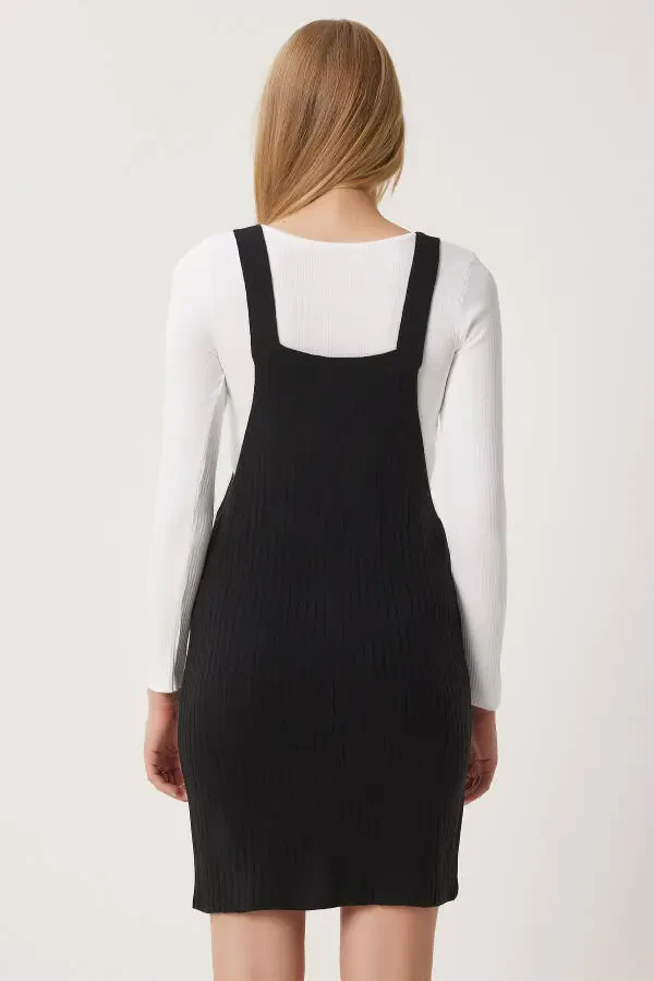 Женский черный вельветовый комбинезон с широкими карманами CI00112 - 6