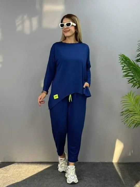 Женский Двухниточный Вискозно-Хлопковый Комплект с Деталями Отделки - BÜYÜKBEDENIZ