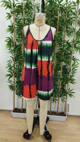 Женский комплект из кулирки: майка на бретелях, круглый вырез, шорты с карманами - 6