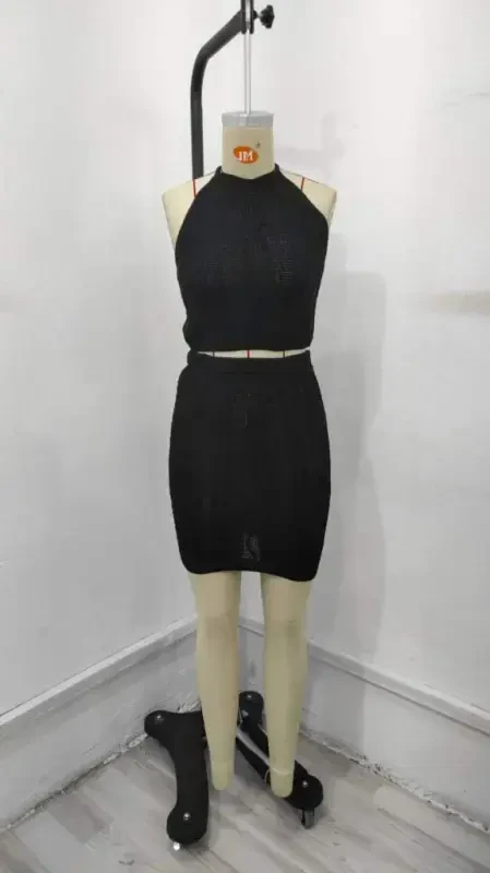 Женский Комплект Трико, Топ и Мини-Юбка без Рукавов - 4