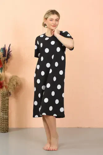 Женский короткий домашний халат ниже колена - ночная рубашка 93411 - 3