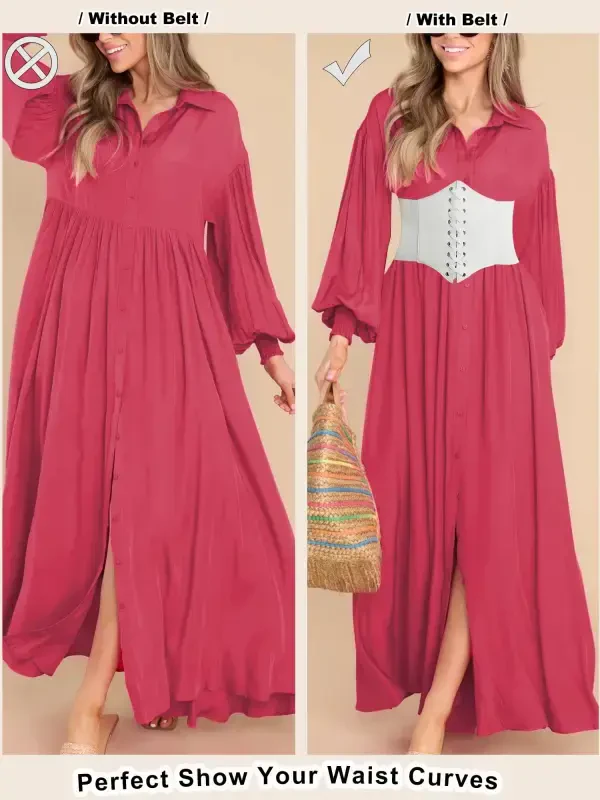 Женский корсетный пояс Hanerdun на шнуровке, эластичный широкий пояс для платья, белый, размер L - 5