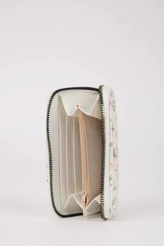 Женский кошелек из искусственной кожи с цветочным узором - мультиколор - 3