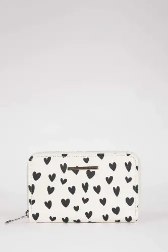 Женский кошелек из искусственной кожи с принтом сердца - микс - 1