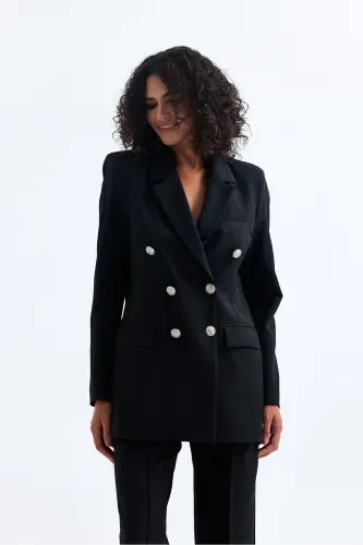 Женский костюм пиджак и брюки | TK34239 Черный - 4