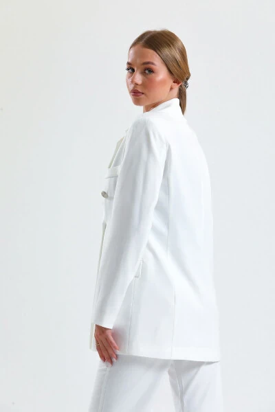 Женский костюм пиджак и брюки | TK34239 Экри - 5