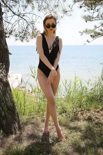 Женский купальник с кисточками, черный 34024 - 5