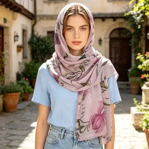 Женский легкий шарф-накидка E-Clover Fashion для весны/лета и зимы - 5