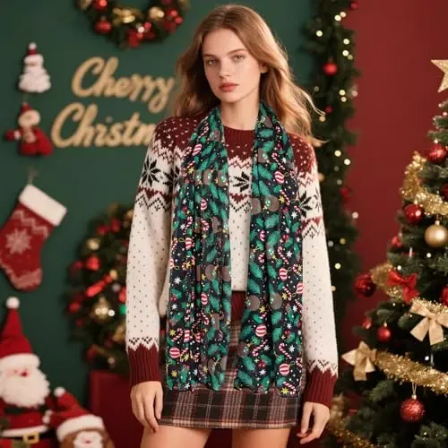 Женский легкий шарф-накидка E-Clover Fashion для весны/лета и зимы - 6