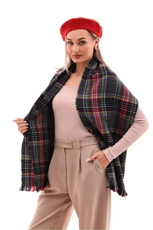 Женский Мягкий Плед Шарф-Шотландка - 6
