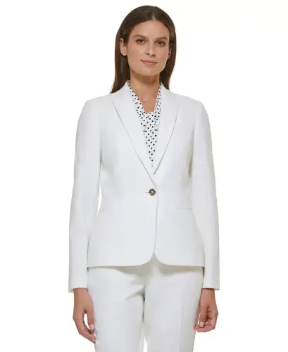 Women’s One-Button Blazer-Ivory 