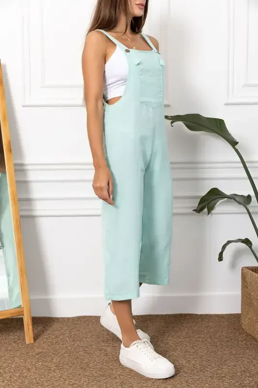 Женский Открытый Мятный Садовый Комбинезон ARM-20K001117-Открытый Мятный - 3