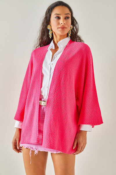 Женский пуловер весенний фуксия рукав летучая мышь HRK-19000057 - 3