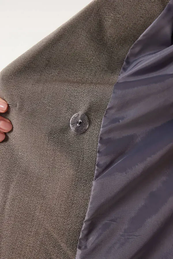 Женский серый жакет с воротником-шалькой FN03410 - 5