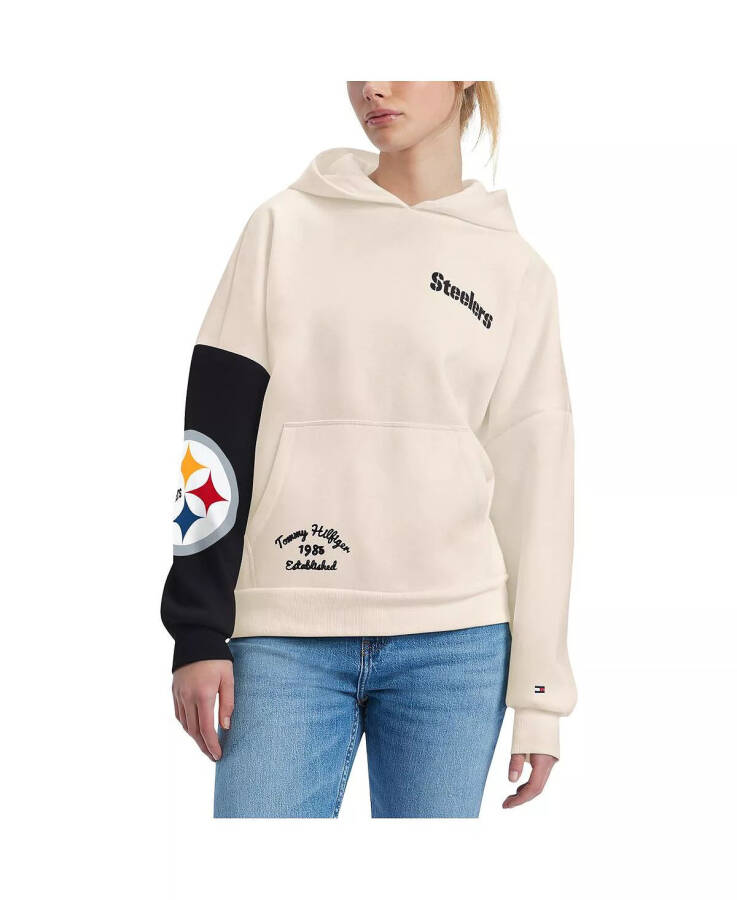 Женский свитер с капюшоном Pittsburgh Steelers Harriet, цвет черный и бежевый - 1